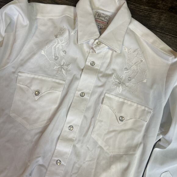 Vintage H Bar C California Ranchwear Shirt Mens Pearl Snap Western 70s USA - Picture 2 of 7